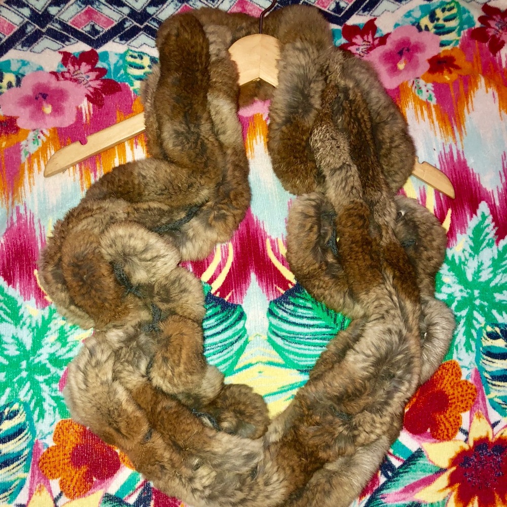 100% Real Rabbit Fur Infinity Scarf